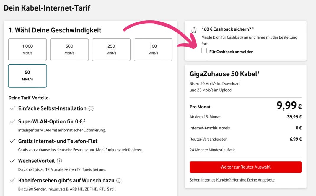Cashback bei Vodafone - So sicherst du es dir