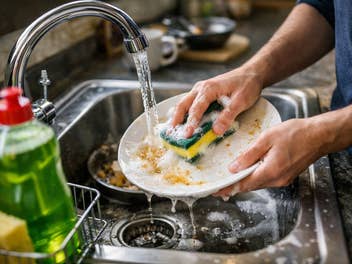 Abwasch in einem Waschbecken