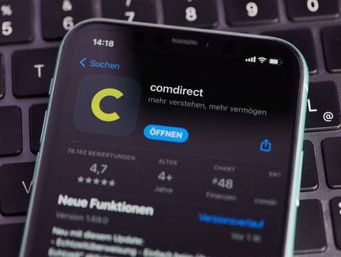 comdirect-App auf einem Smarpthone