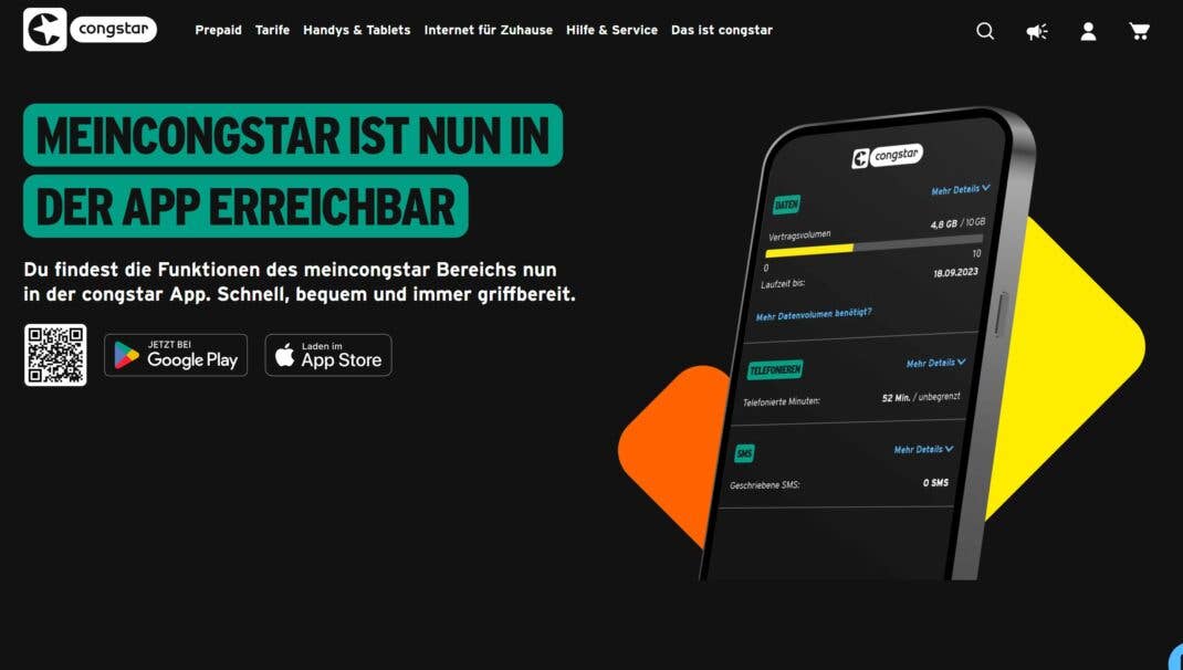 Congstar: Kundenkonto nur noch per App