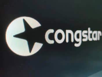 Congstar Logo auf einem Computer-Bildschirm.