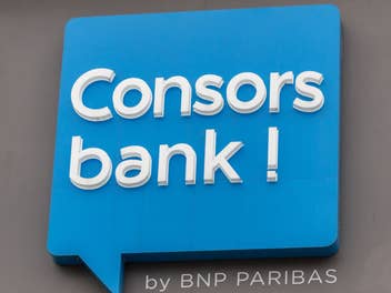 Consorsbank-Logo an einer Filiale