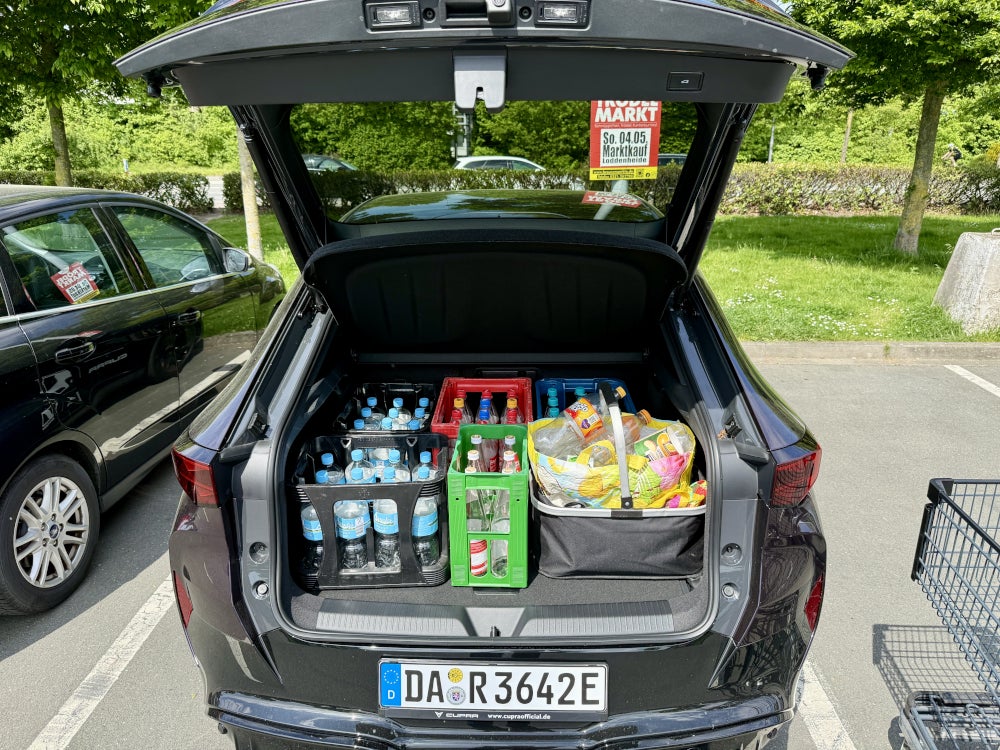Beladener Kofferraum im Cupra Tavascan VZ.