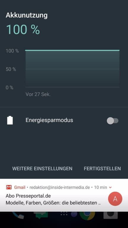 Das Akkumanagement im HTC U11