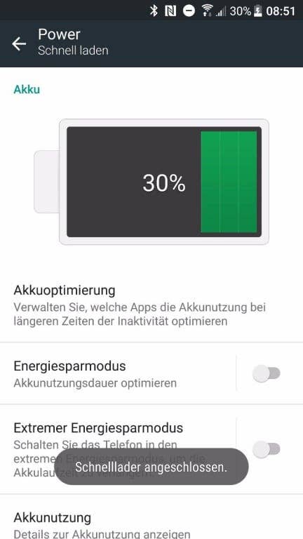 Das Akkumanagement im HTC U11