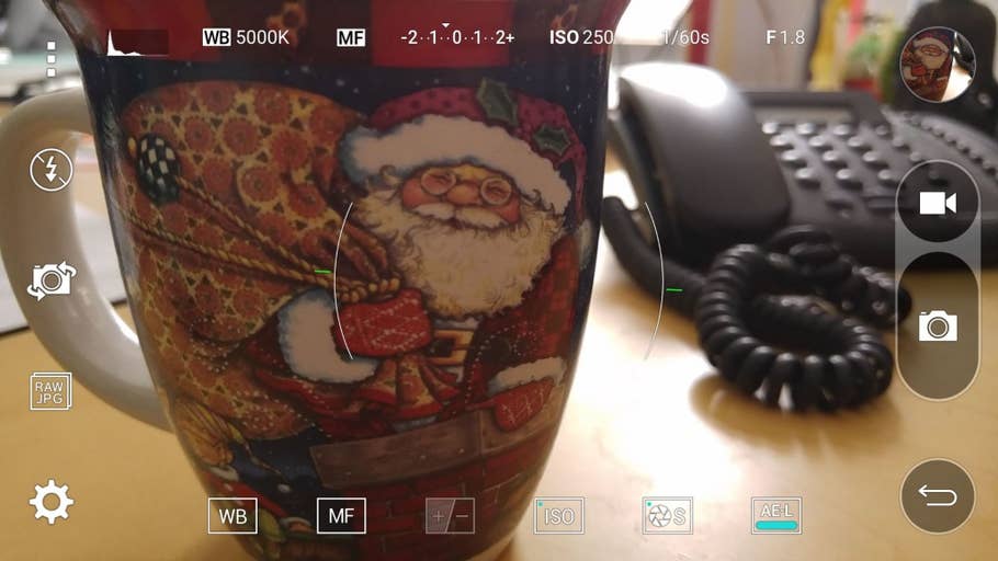 Das Kameramenü des LG G4