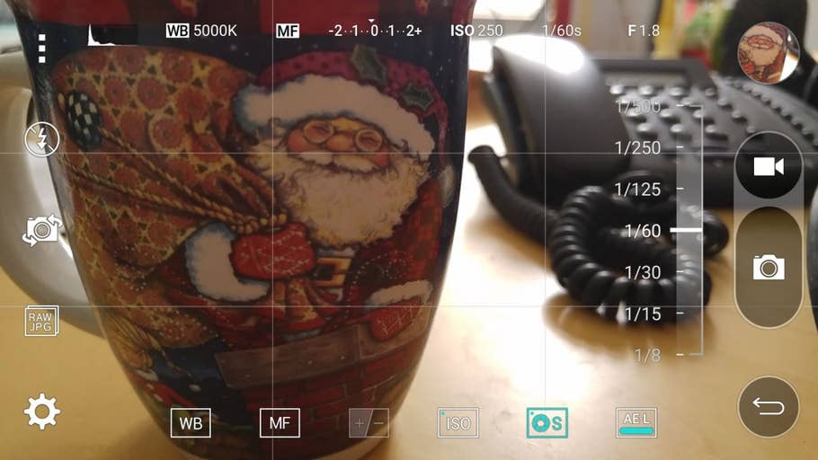 Das Kameramenü des LG G4