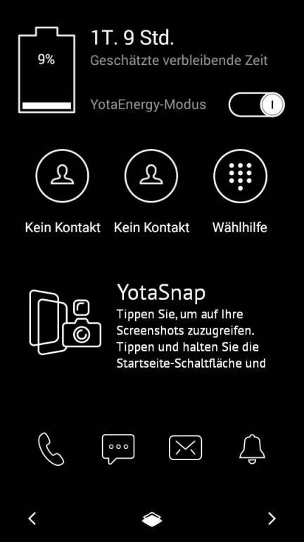 Das Menü auf der Rückseite