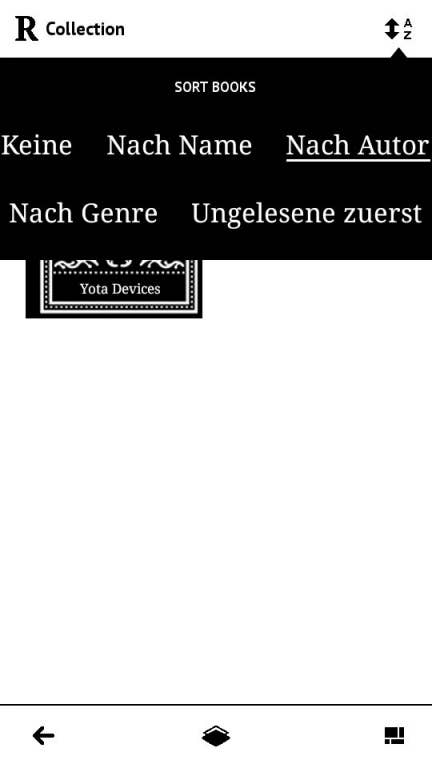 Das Menü auf der Rückseite