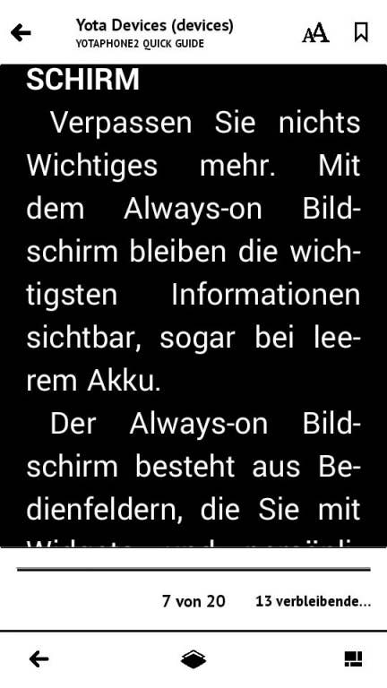 Das Menü auf der Rückseite