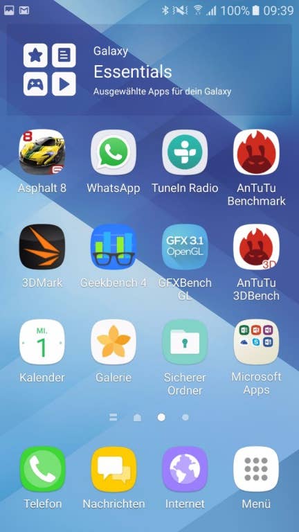 Das Menü des Samsung Galaxy A5 (2017)