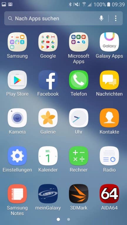 Das Menü des Samsung Galaxy A5 (2017)