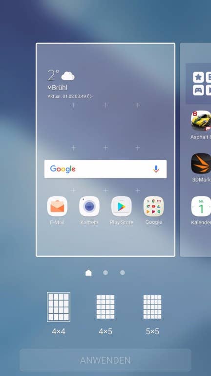 Das Menü des Samsung Galaxy A5 (2017)