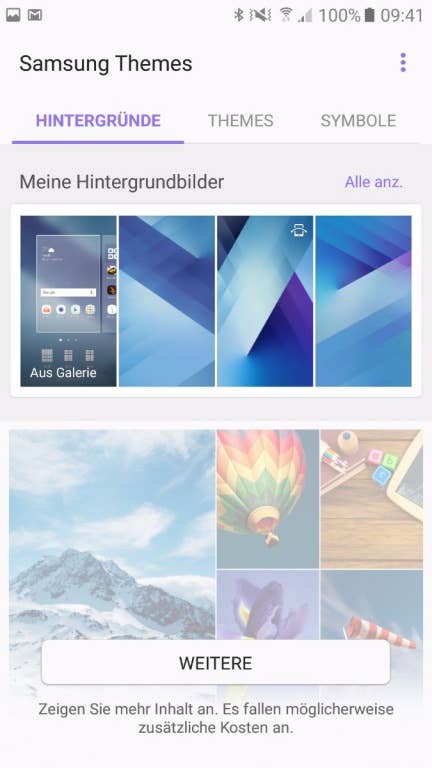 Das Menü des Samsung Galaxy A5 (2017)