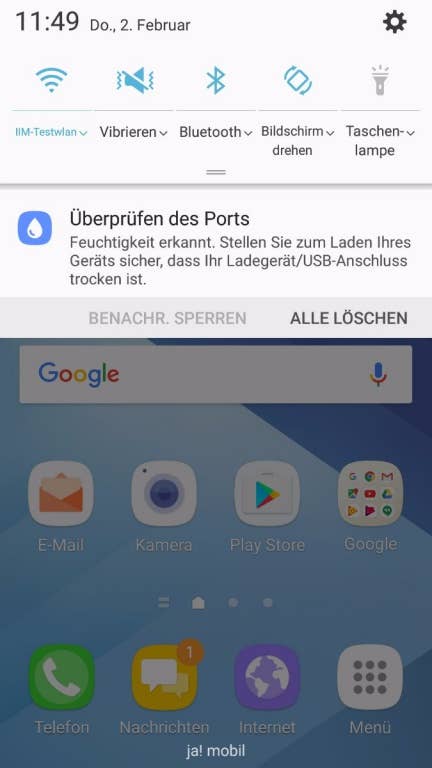 Das Menü des Samsung Galaxy A5 (2017)