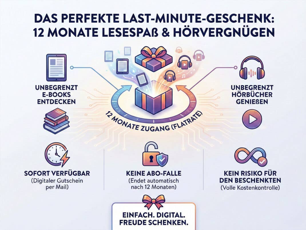 Das Skoobe-Abo hat viele Vorzüge, die es zu einem perfekten Last-Minute-Geschenk machen