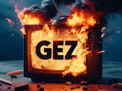 GEZ Logo auf TV-Gerät
