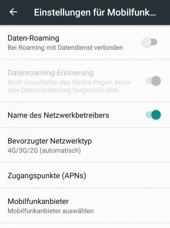 Daten-Roaming-Einstellungen unter Android