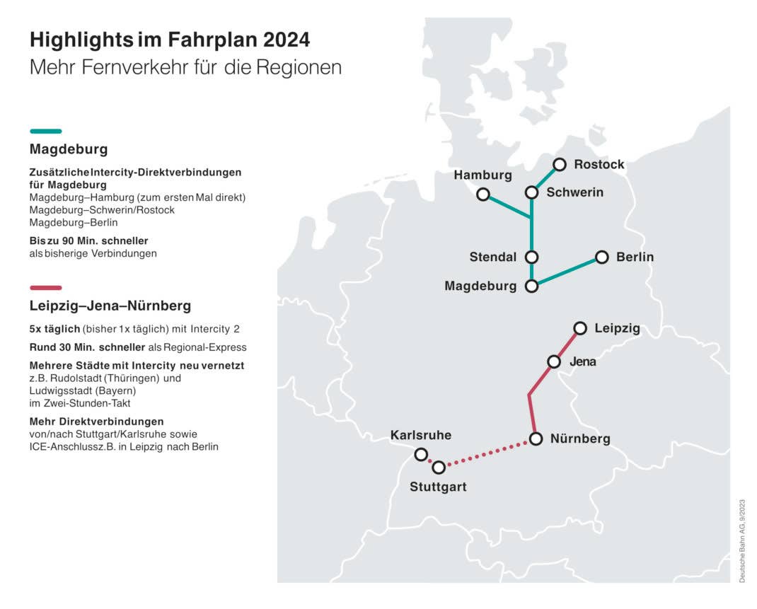 Die Änderungen im IC-Fahrplan der Bahn