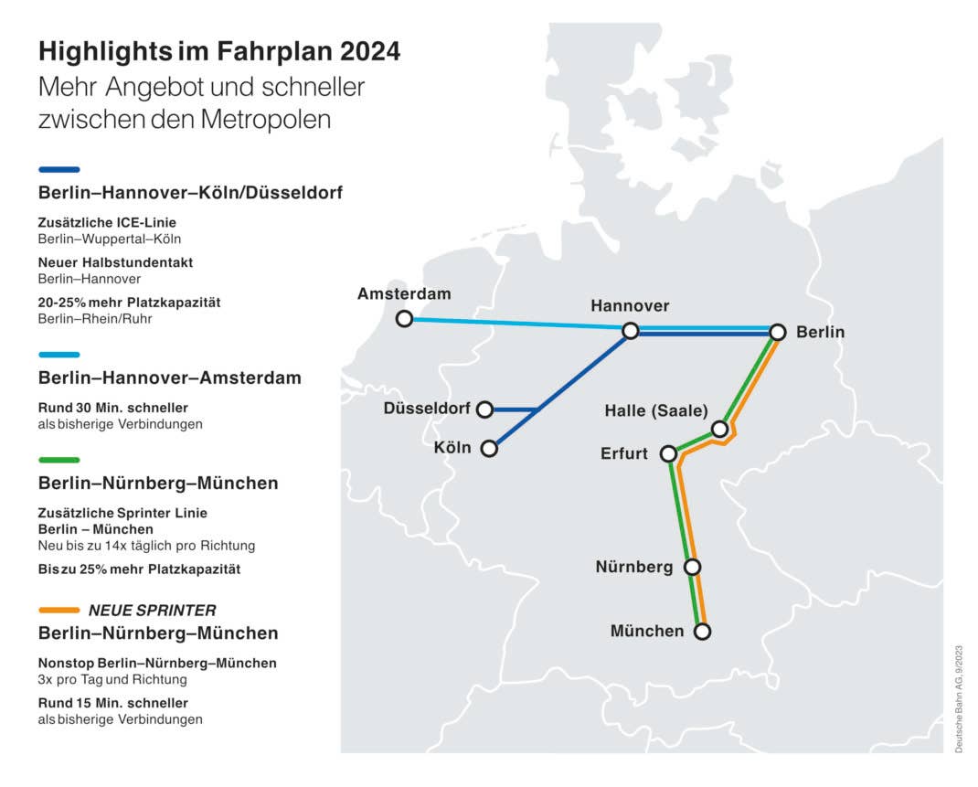 Die neuen ICE-Verbindungen der Bahn im Überblick