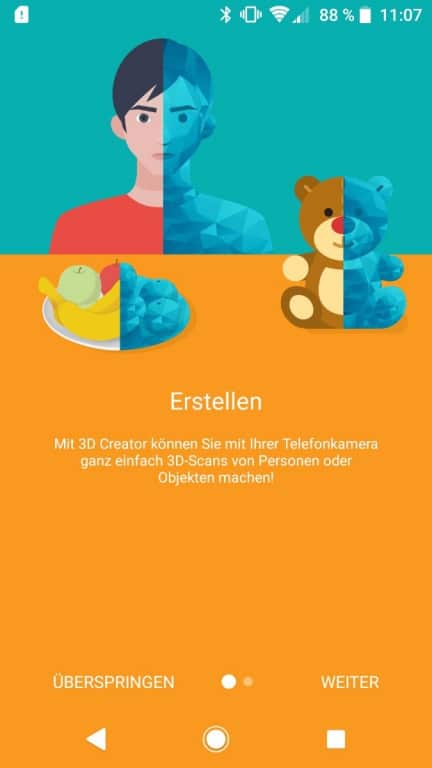 Der 3D-Scanner im Sony Xperia XZ1