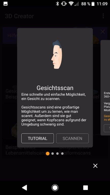 Der 3D-Scanner im Sony Xperia XZ1