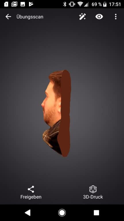 Der 3D-Scanner im Sony Xperia XZ1