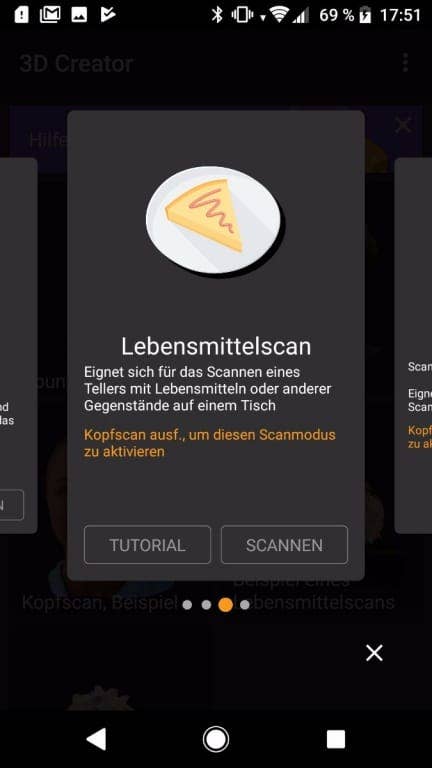 Der 3D-Scanner im Sony Xperia XZ1