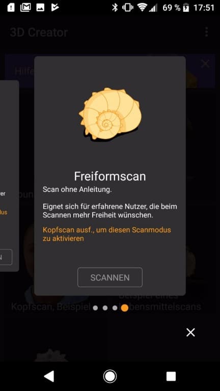 Der 3D-Scanner im Sony Xperia XZ1