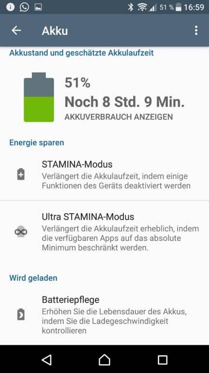Der Akku des Sony Xperia XZ