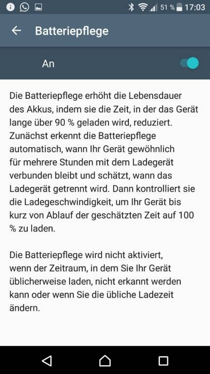 Der Akku des Sony Xperia XZ