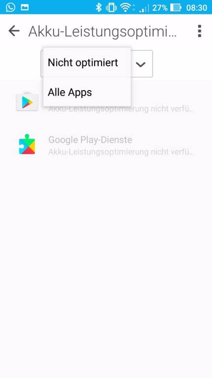 Der Akku-Manager des Asus ZenFone 3 Deluxe