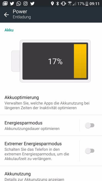 Der Akkutest des HTC U Ultra: Energiemanagement und Verbrauch