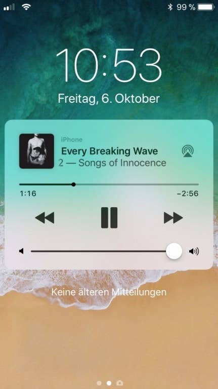 Der Musik-Player des Apple iPhone 8