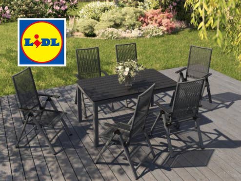 Lidl Rope-Set »Miami«, 7-teilig - Standardtisch & 6 Klappsessel