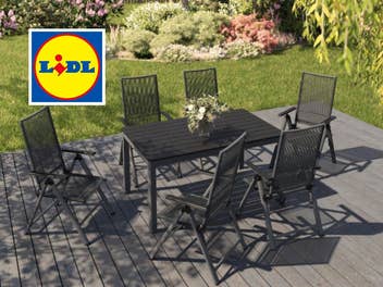 Lidl Rope-Set »Miami«, 7-teilig - Standardtisch & 6 Klappsessel