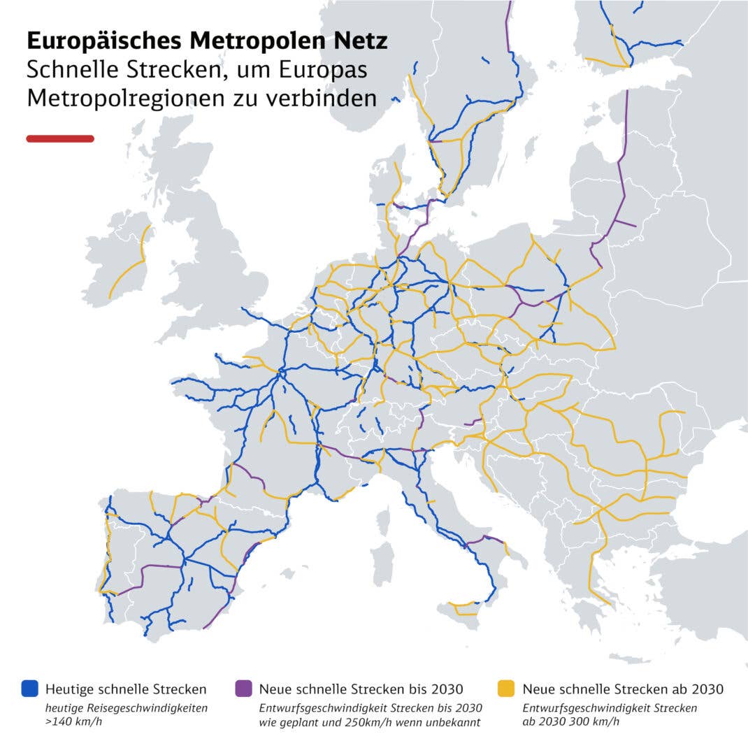 Deutsche Bahn: Hochgeschwindigkeitsnetz in Europa bis 2050