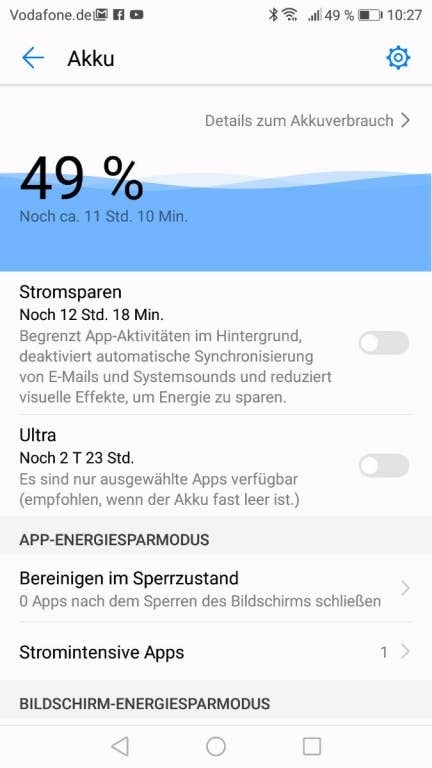 Die Akku-Testwerte des Huawei Nova 2