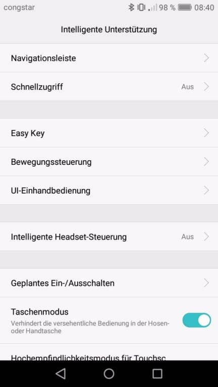 Die Bedienhilfen des Huawei Y6 (2017) Dual SIM