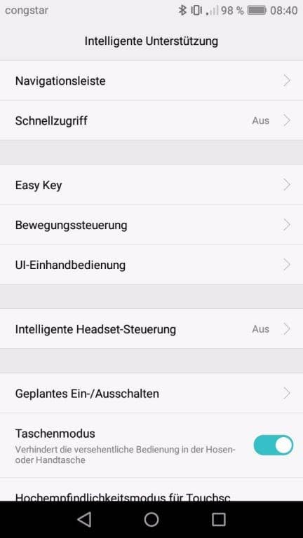 Die Bedienhilfen des Huawei Y6 (2017) Dual SIM