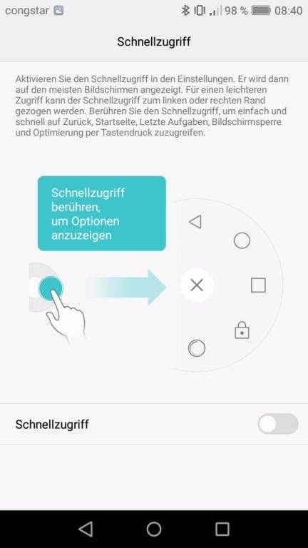Die Bedienhilfen des Huawei Y6 (2017) Dual SIM