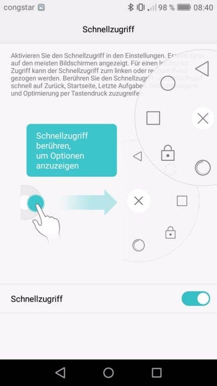 Die Bedienhilfen des Huawei Y6 (2017) Dual SIM
