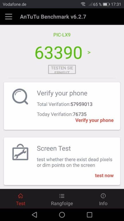 Die Benchmark-Werte des Huawei Nova 2