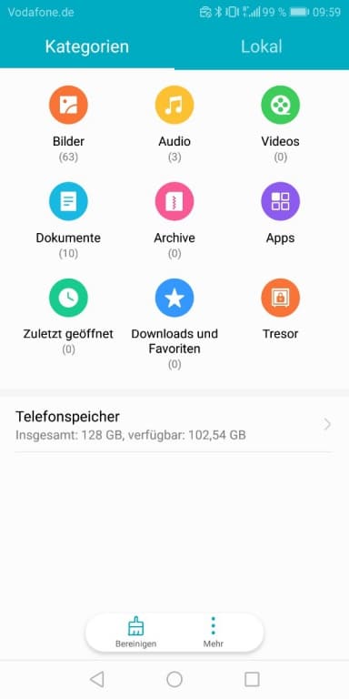 Die Benutzeroberfläche des Honor View 10