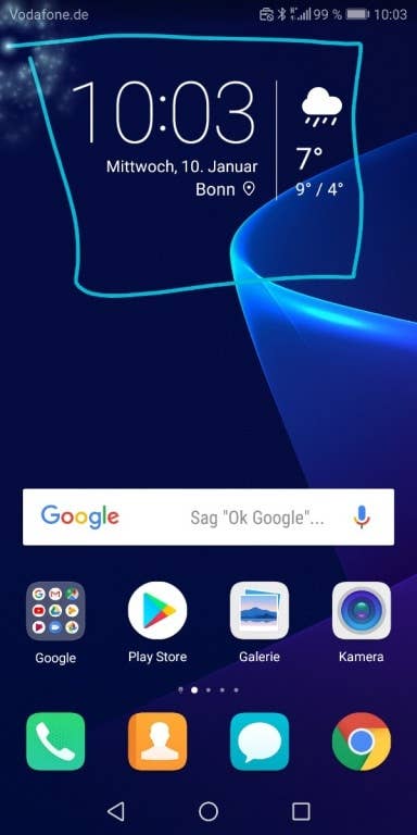 Die Benutzeroberfläche des Honor View 10