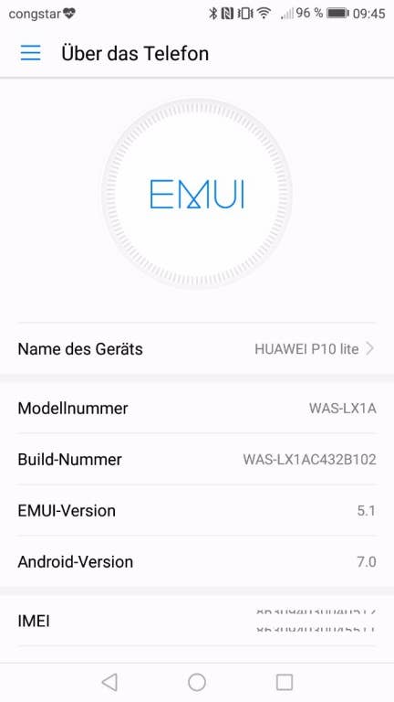 Die Benutzeroberfläche des Huawei P10 lite