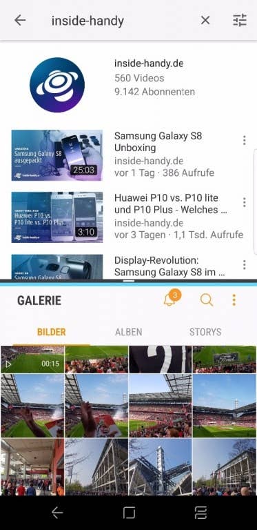 Die Benutzeroberfläche des Samsung Galaxy S8