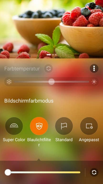 Die Displayoptionen des Asus ZenFone 3 Deluxe