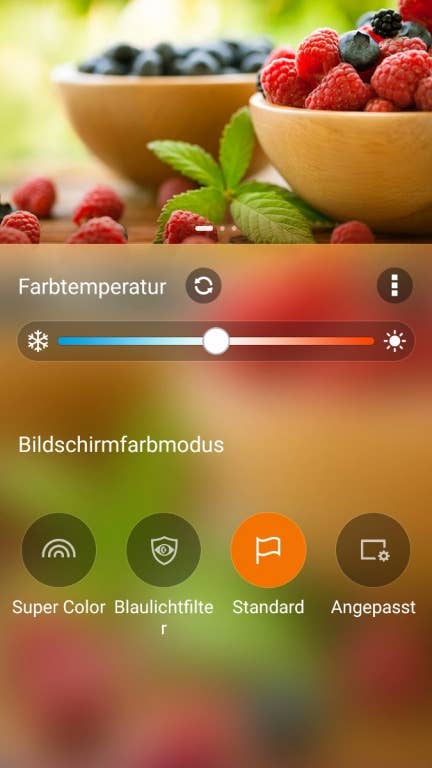 Die Displayoptionen des Asus ZenFone 3 Deluxe