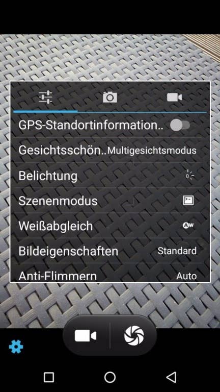 Die Kamera-App des Cyrus CS28 Hipster